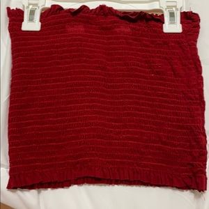 Smocked red tube top